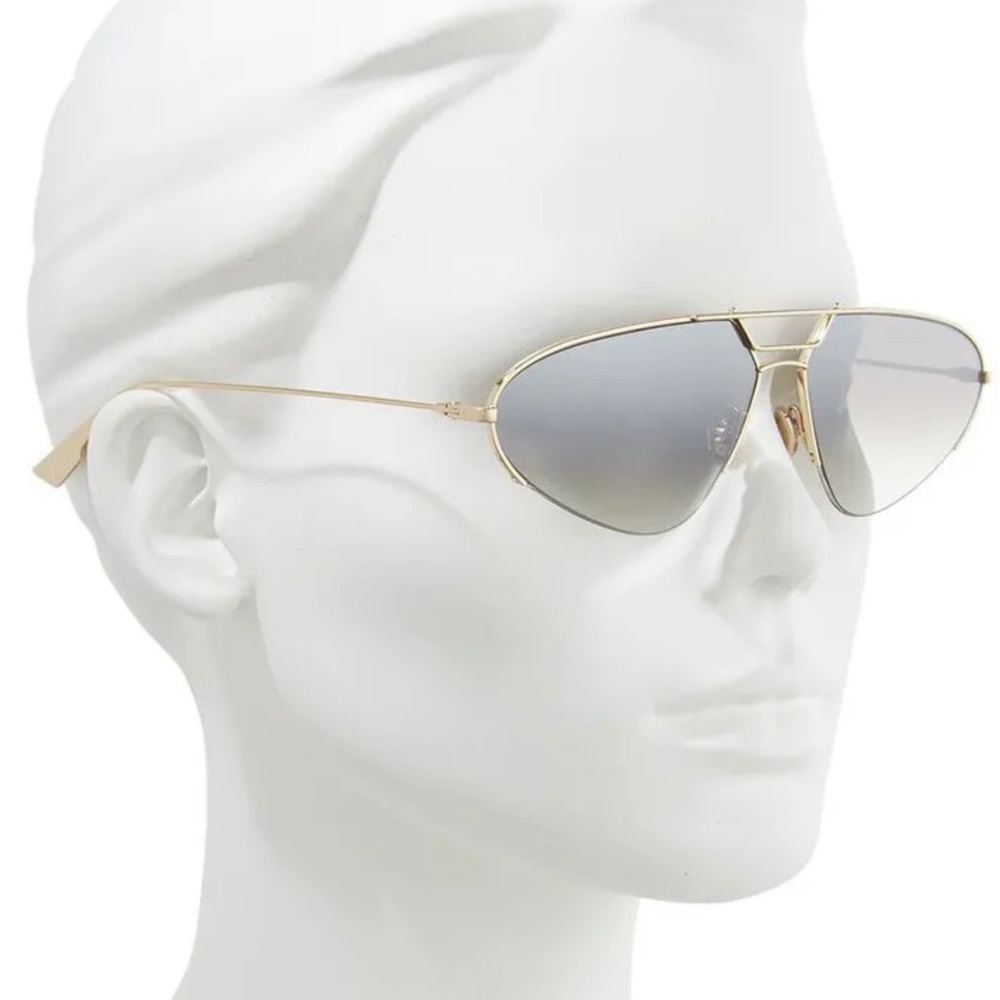DIOR MIRRORED GREY GRADIENT GOLD AVIATOR SUNGLASSES